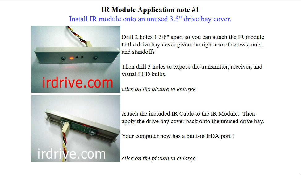 NEW Infrared Drive Module, IR Cable, and 2x Screws Kit