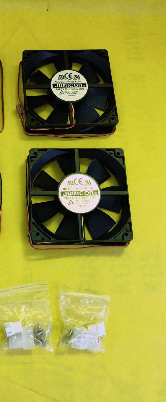 Qty 2: Jamicon 120mm Dual-Ball-Bearing Cooling Fan Kit for Open Air/ PC/ Server Case JF1225B1HA