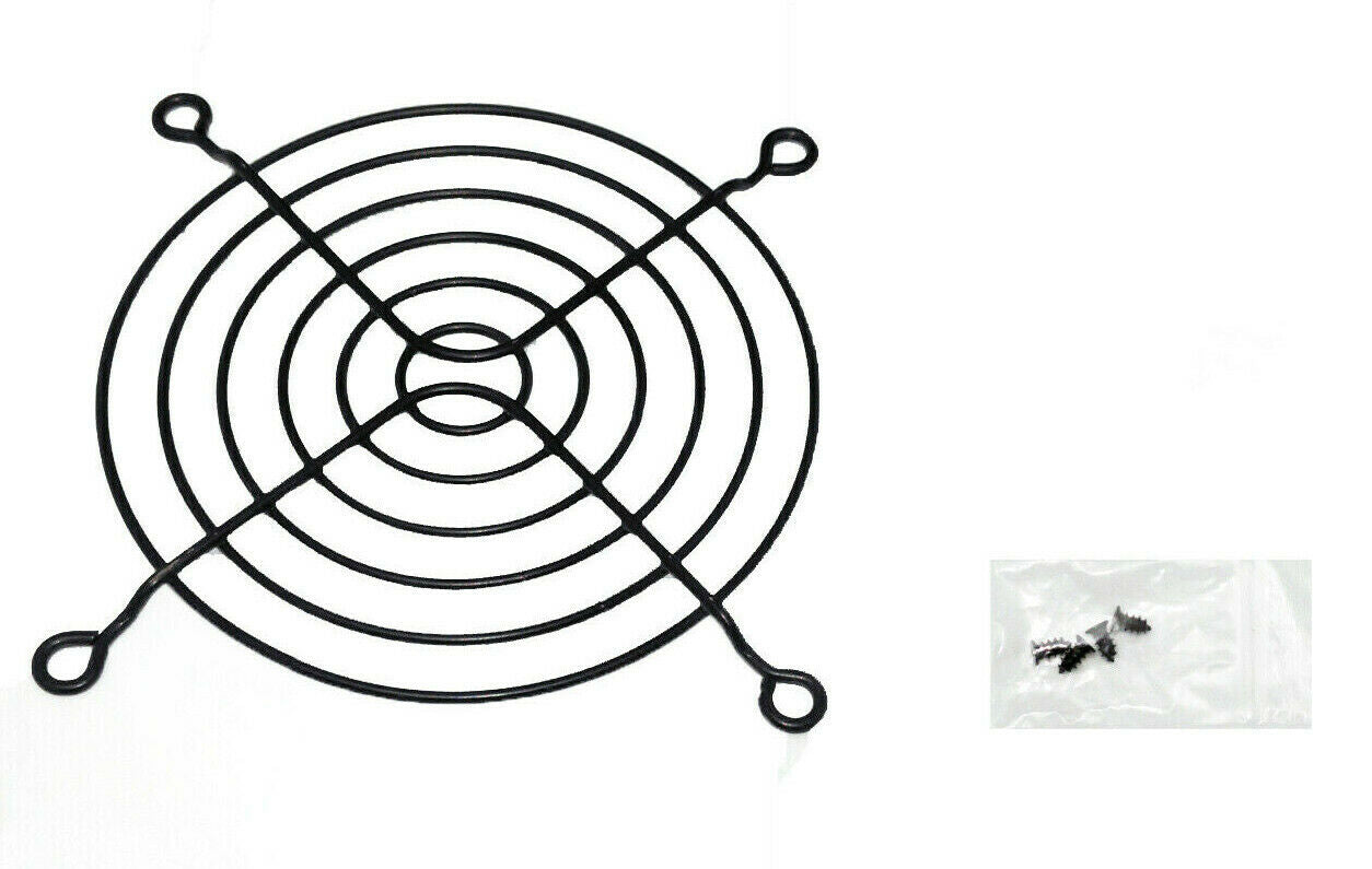 NEW HIGH POWER® 90mm Black Anodized Round Fan Grill, PC Case Installation Screws