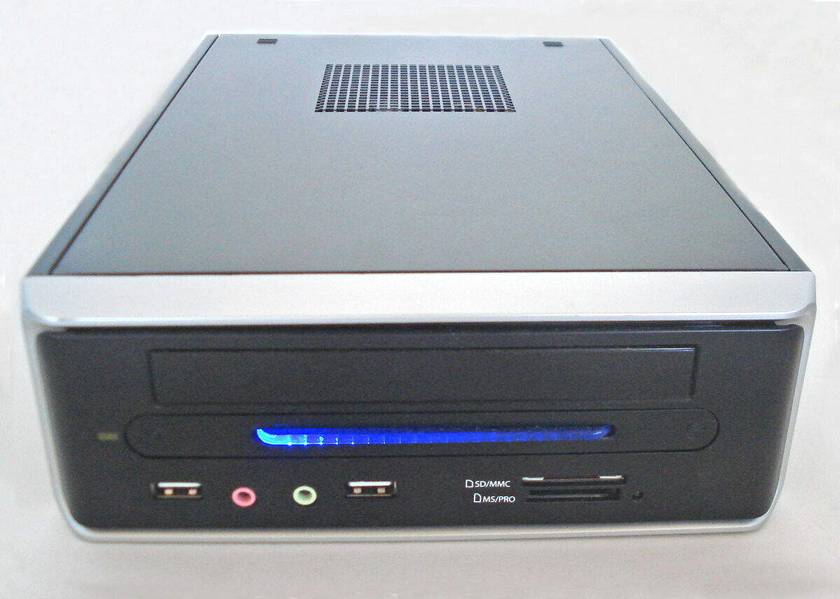 NEW Black Mini ITX Desktop PC Case, PSU, Fan,Memory Card Reader,Slim Optical Bay