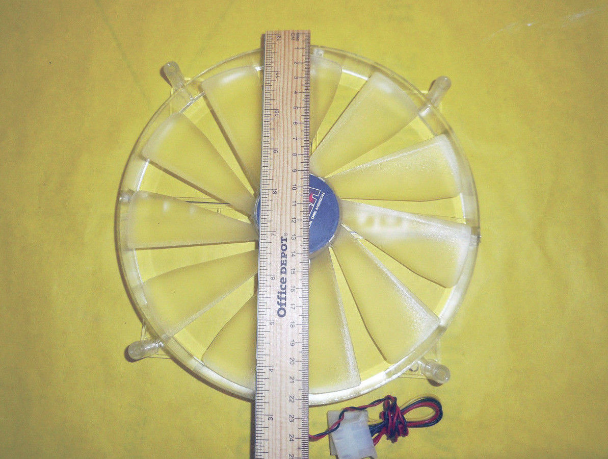 Lot 2: Azza 200mm Blue Quad LED PC Case Side Panel Ventilation Cooling Mod Fan