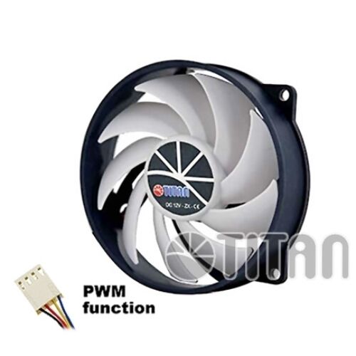Titan 80mm PWM/4pin/3pin PC Case VGA Cooler Cooling Fan w/ Shock Absorption