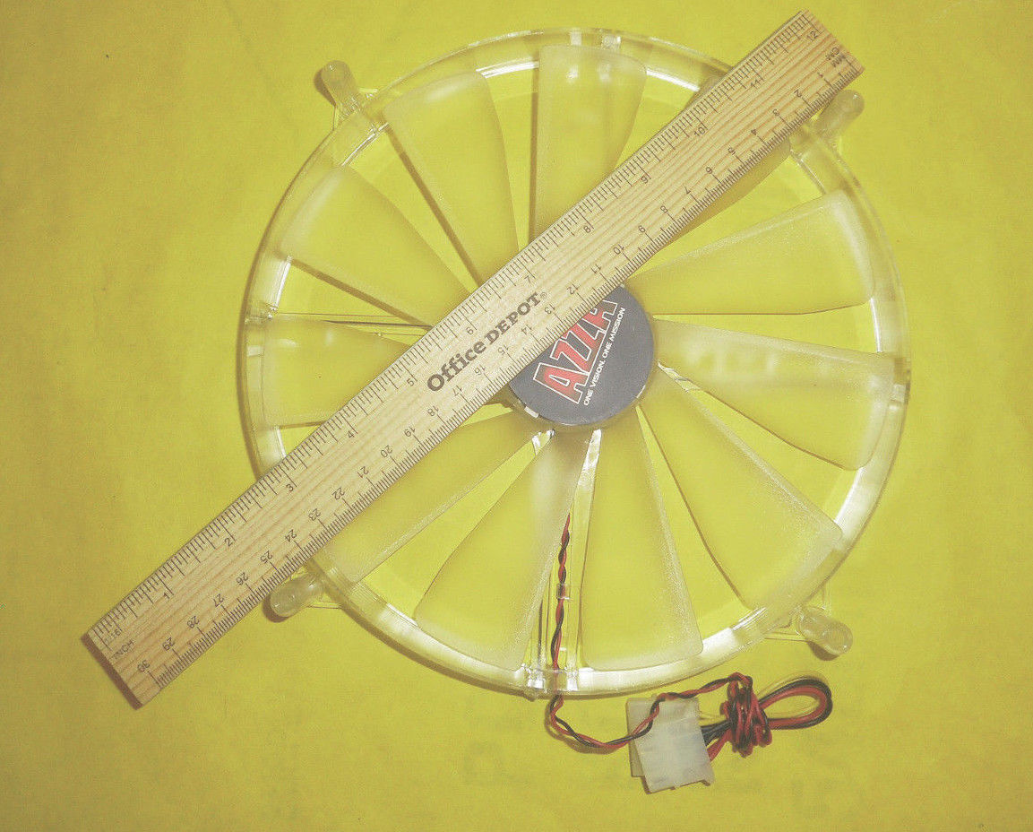 Lot 2: Azza 200mm Blue Quad LED PC Case Side Panel Ventilation Cooling Mod Fan