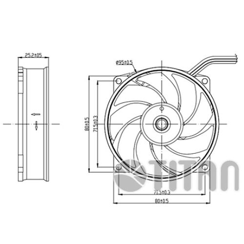 Titan 80mm PWM/4pin/3pin PC Case VGA Cooler Cooling Fan w/ Shock Absorption
