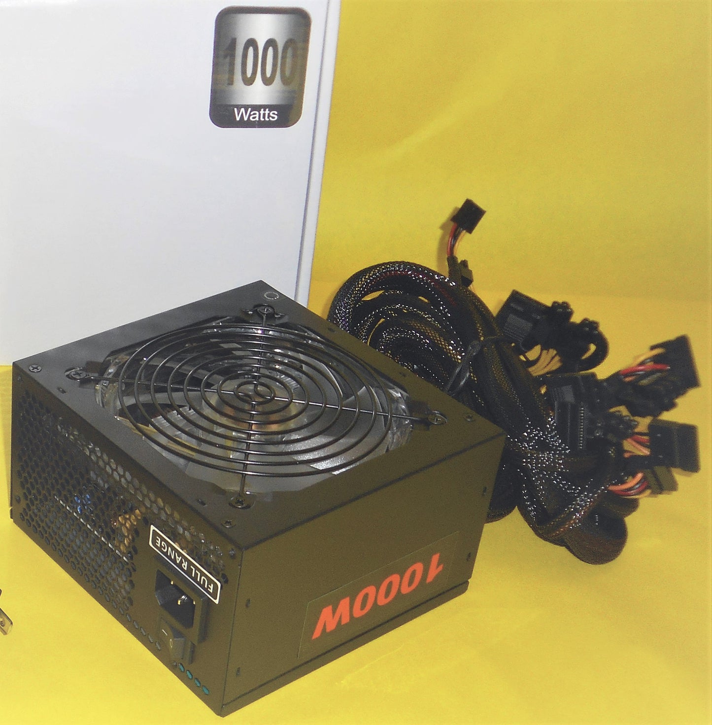 SHARK 1000W 80+ LED Fan Quad PCIe Gaming PC ATX 12V 8-SATA Power Supply, UL CORD