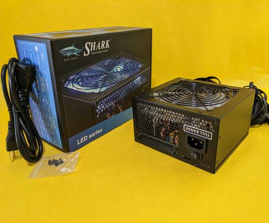 NEW SHARK TECHNOLOGY® 600W LED Gaming 2x PCIe PC ATX 12V Power Supply