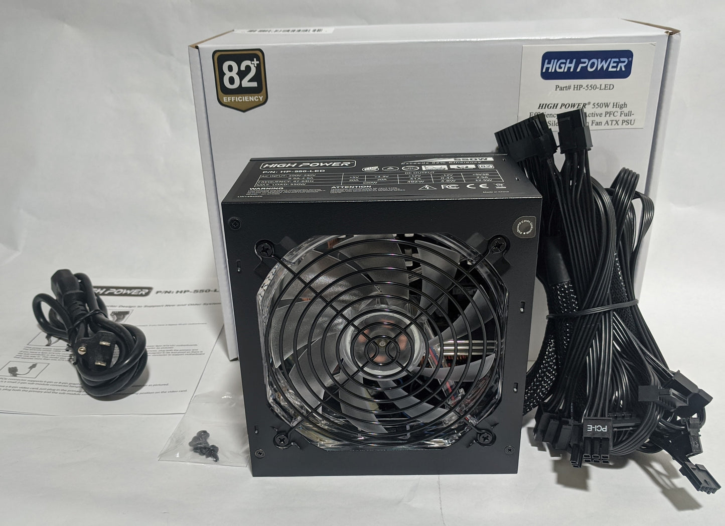 NEW HIGH POWER Quiet 550W Blue LED 80plus Gaming AMD RYZEN PC Power Supply