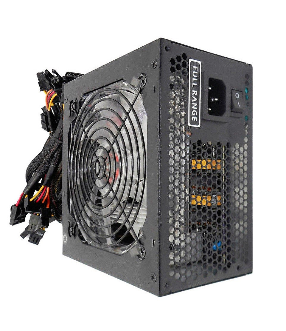 HIGH POWER® HP-750-LED 750-Watt 120mm LED Fan 80+ Efficient Intel i7 Skulltrail/ AMD Ryzen Vega Gaming PC PSU, Quiet Supply