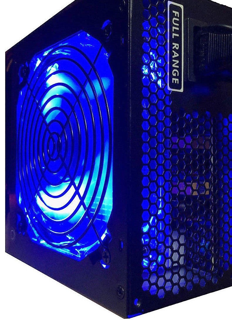 HIGH POWER® HP-750-LED 750-Watt 120mm LED Fan 80+ Efficient Intel i7 Skulltrail/ AMD Ryzen Vega Gaming PC PSU, Quiet Supply