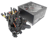 HIGH POWER® HP-750-LED 750-Watt 120mm LED Fan 80+ Efficient Intel i7 Skulltrail/ AMD Ryzen Vega Gaming PC PSU, Quiet Supply