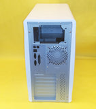 NEW Sleek White Glossy Steel, Blue Front LED Border Mid Tower ATX Gaming PC Case