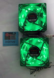 Wholesale Lot 10:  NEW 80mm Quad LED Cooling Fan Array Kit for Open Frame Mining Rig Case