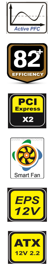 SHARK ATX-1000-LED Quiet LED Fan 1000W Gaming PC PCIe Power Supply ATX/EPS 12V