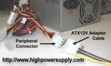ATX12V Adapter Cable: Add 2x2 P4 12V Power Connector to Legacy Standard PC ATX Power Supply
