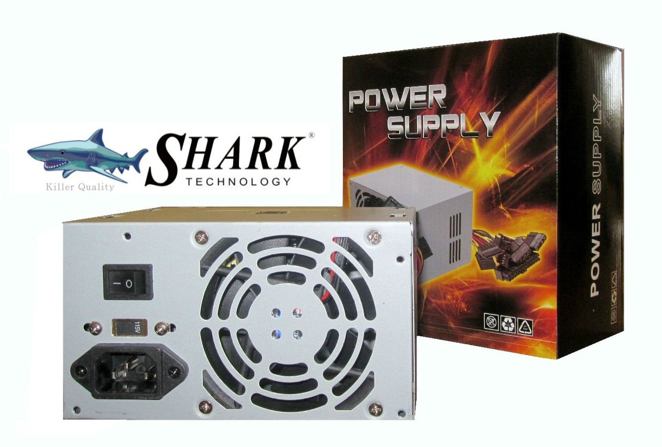 SHARK TECHNOLOGY® Model: ATX-500 500W PS3/ATX 12V Intel P3/P4 PC Power Supply