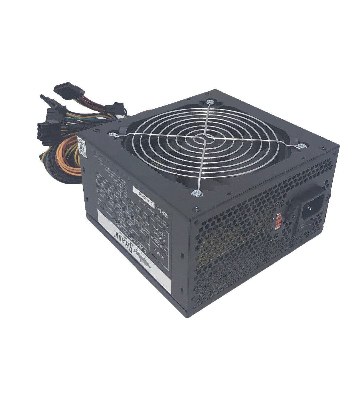 SHARK TECHNOLOGY® 750W Black Gaming PC 120mm Fan ATX Power Supply 4x SATA, PCIE Graphic