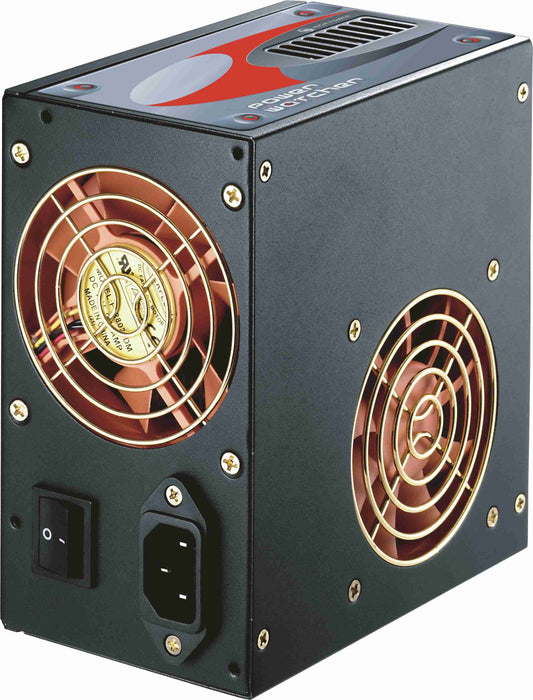 HIGH POWER 480W PW-480-302 DF ATX12V Dual-Fan PC Power Supply with Built-in Wattage Meter and Active PFC Technology with Auto AC Input Selection