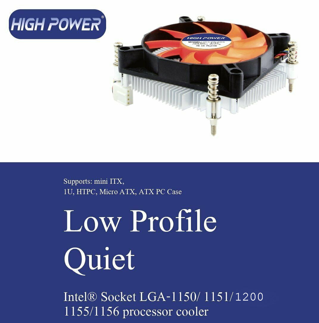 HIGH POWER® LGA-115x-mITX Low Profile (26.95mm in height) Intel Processor Cooling Fan & Heat-sink   LGA 1156/1155/1150/1151/1200