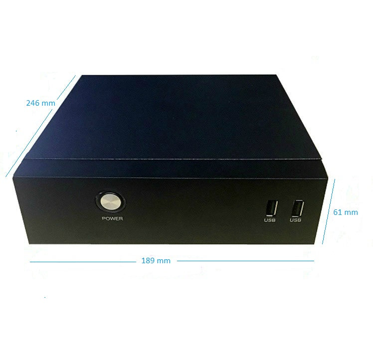 HIGH POWER® mITX-0DB Silent Fanless Mini PC Case 90W (120W peak) Modular Cable Power Supply AND VESA-Mount Kit