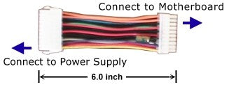 ATX Power Supply Main Connector Extension/Motherboard Stabilizer Cable PC 20Pin