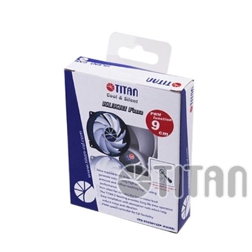Titan 80mm PWM/4pin/3pin PC Case VGA Cooler Cooling Fan w/ Shock Absorption