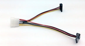 Molex Peripheral Power Connector to Dual Right-Angle SATA (Serial ATA) Power Adapter Cable