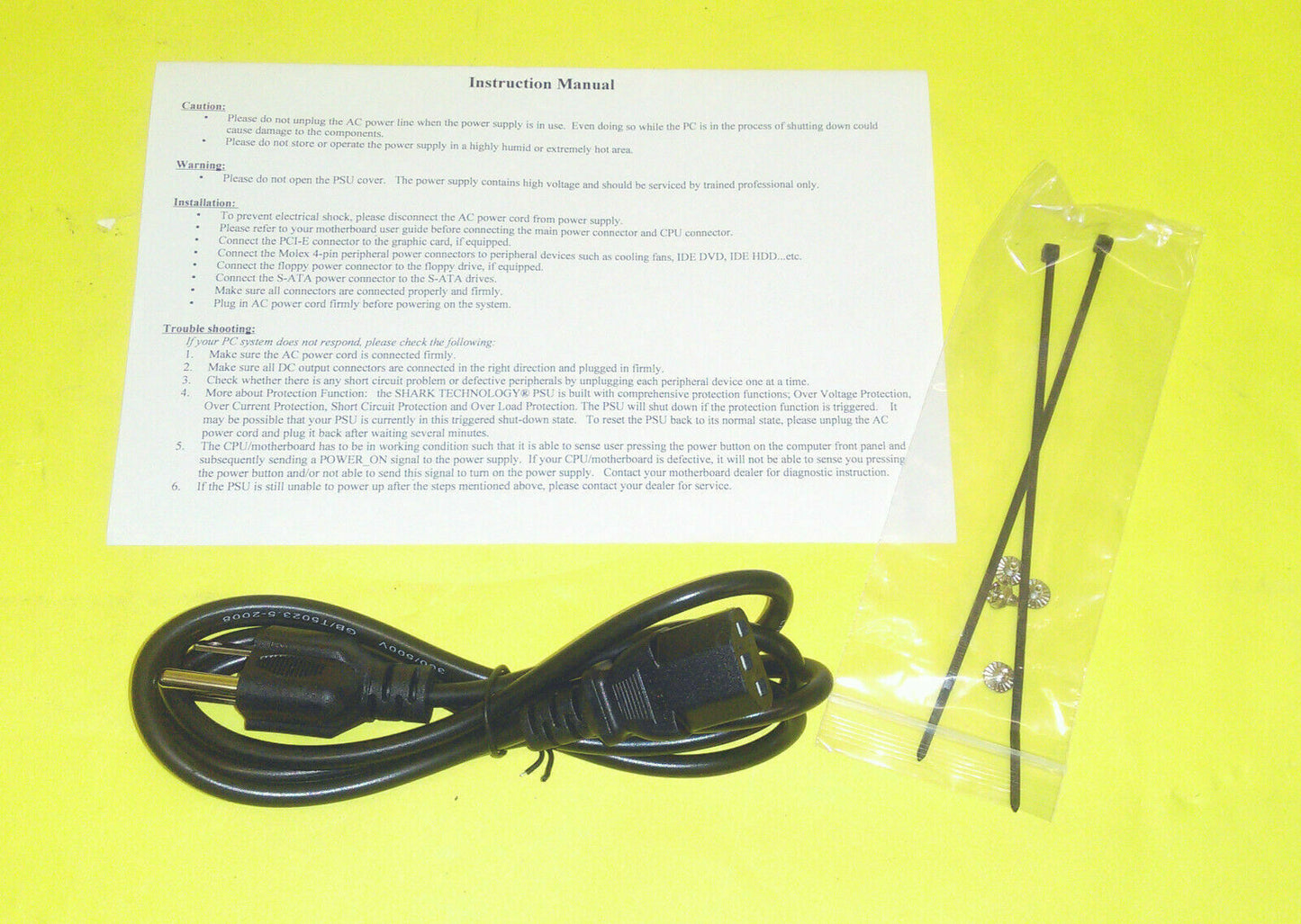 OPEN BOX: Shark Technology Quiet APFC 1000W Modular Cable ATX 80+ PC Power Supply